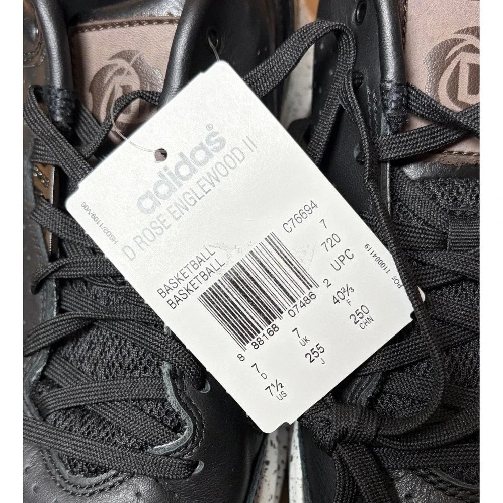 Adidas D Rose Englewood II Black Speckled Basketball Shoes C76694 Mens 7.5